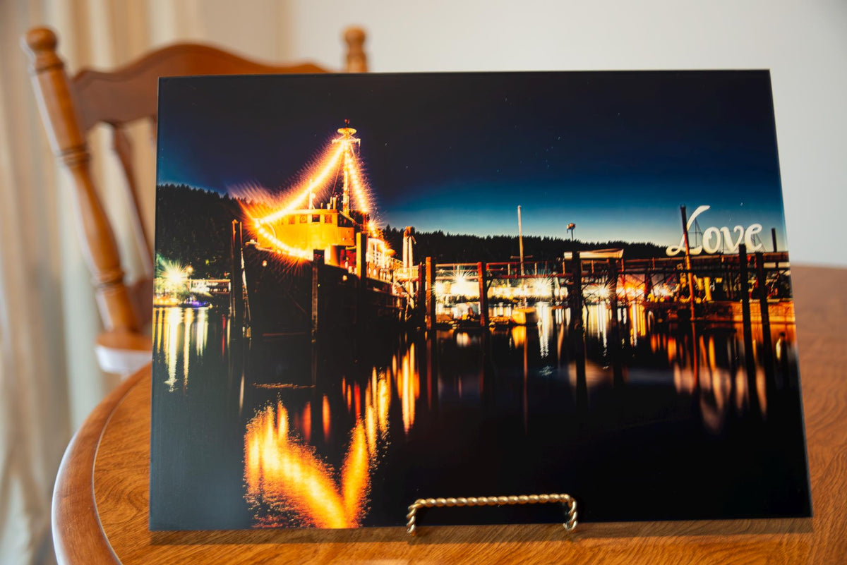 A Boat in the harbor-Portland, Oregon-Acrylic Print ready to mount to your wall