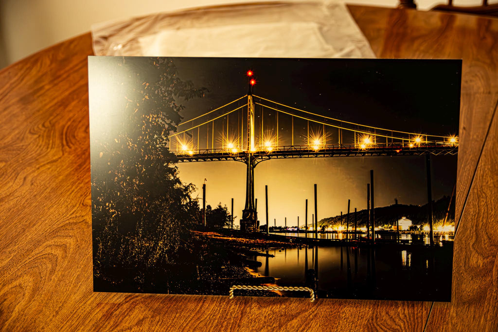 St. Johns Bridge After Dark-Portland, Oregon-Metal Print ready to mount to your wall