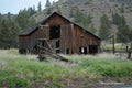 Abandoned Barn Along Highway: Eastern Oregon Landscape Photography