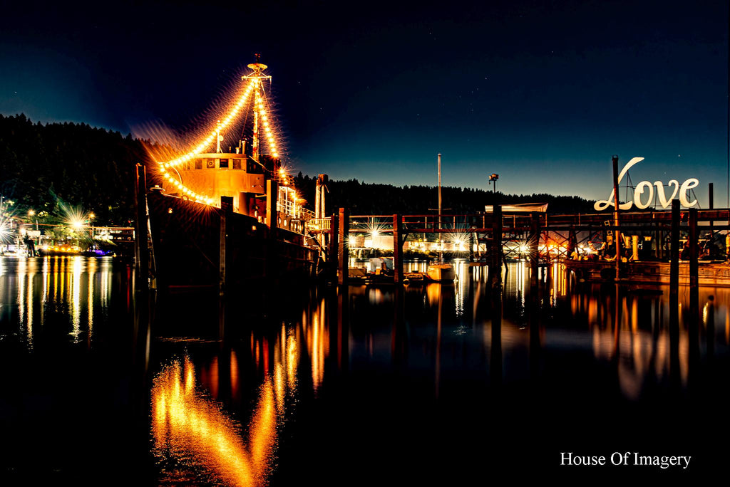 A Boat in the harbor-Portland, Oregon-Acrylic Print ready to mount to your wall