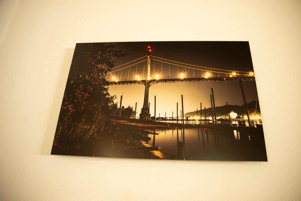 St. Johns Bridge After Dark-Portland, Oregon-Metal Print ready to mount to your wall
