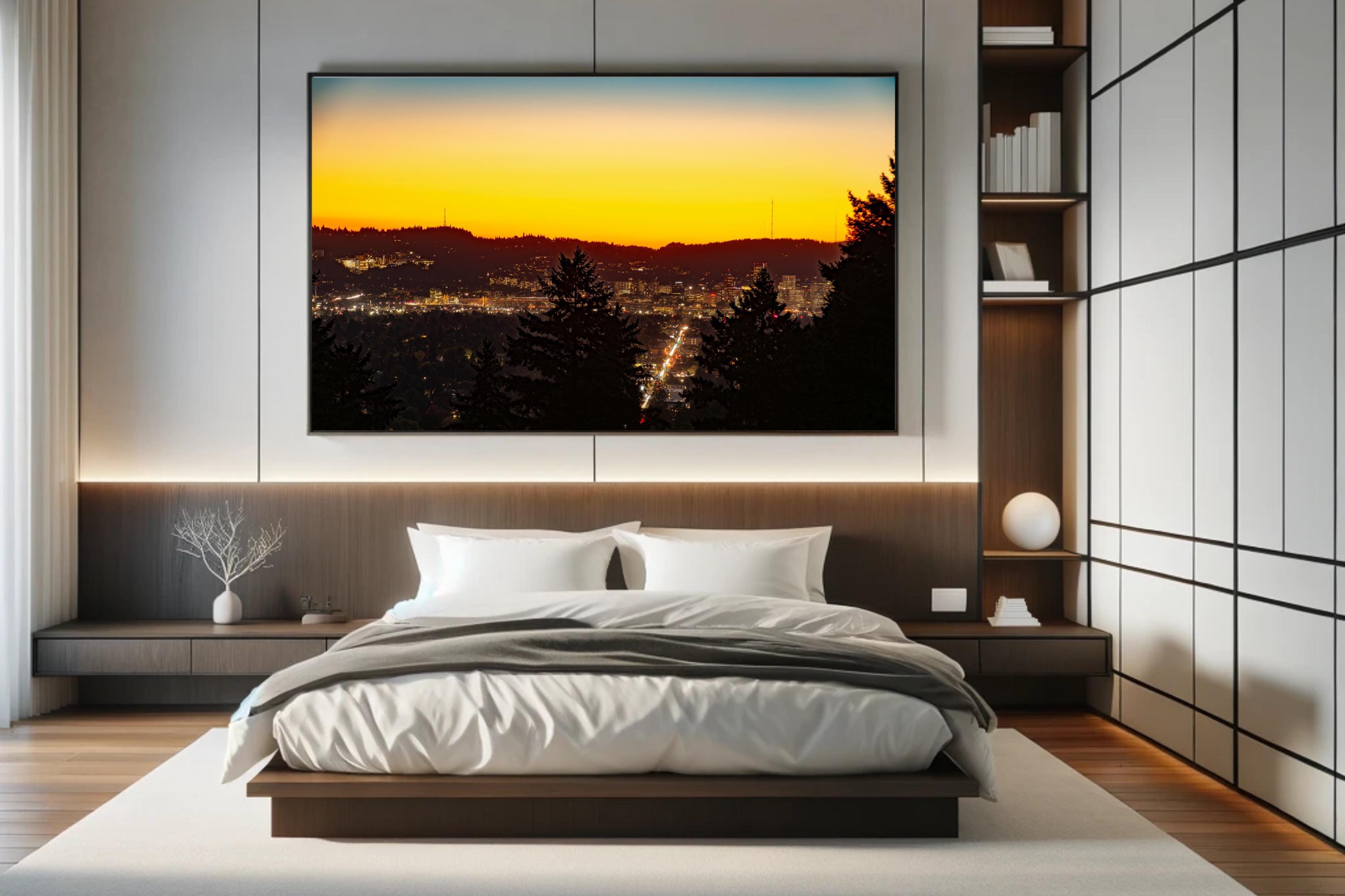 Portland Oregon at Sunset: Oregon Scenic Vistas (Extended Exposure)