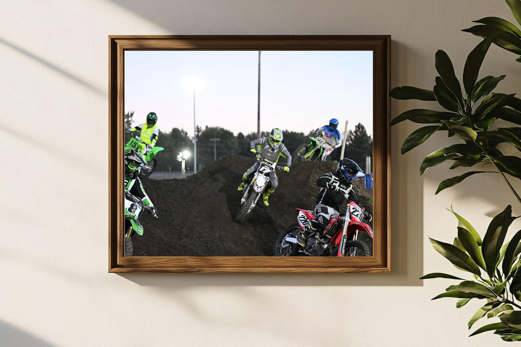 5 Motocross racers fighting for 1 corner-Portland International Raceway: Motorsports Photography