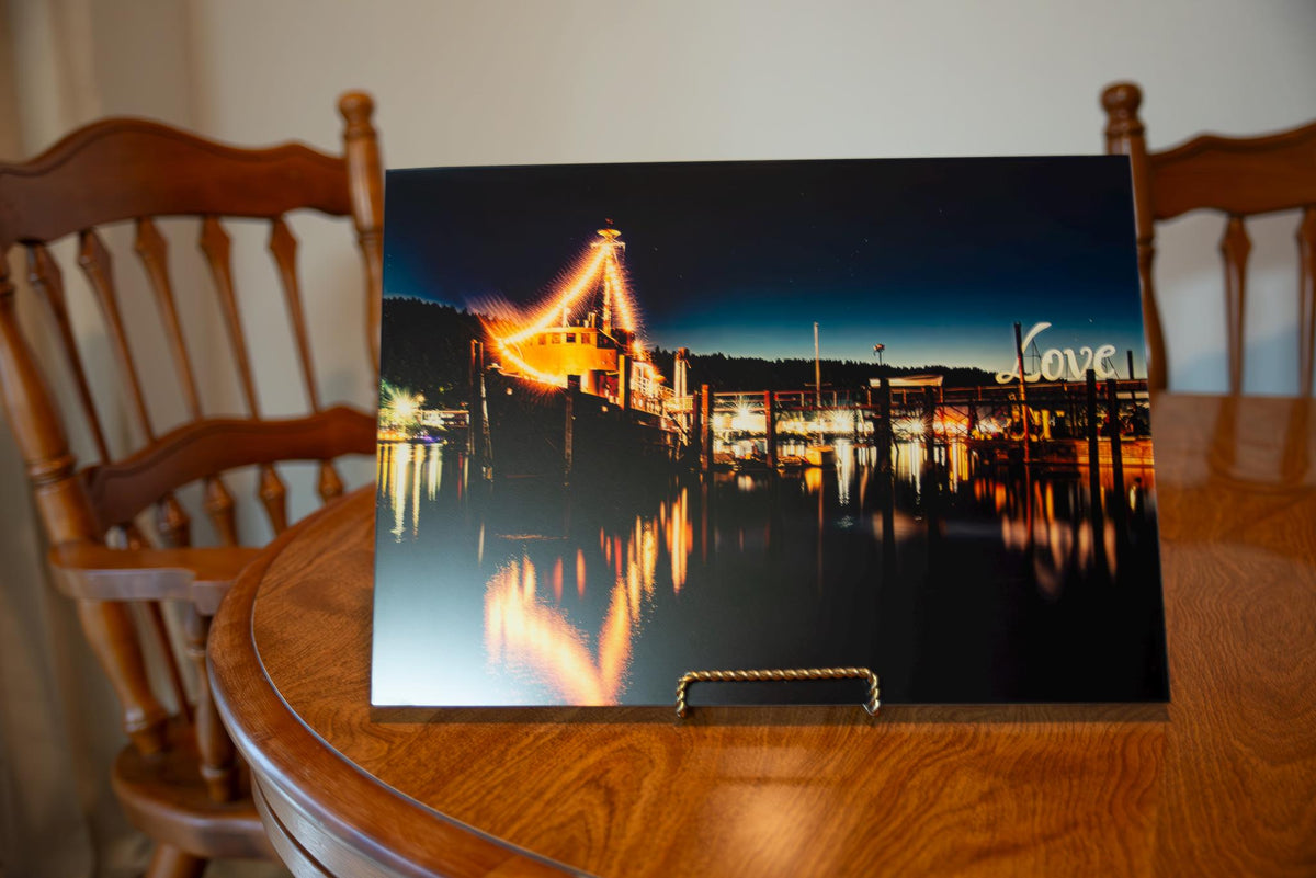 A Boat in the harbor-Portland, Oregon-Acrylic Print ready to mount to your wall