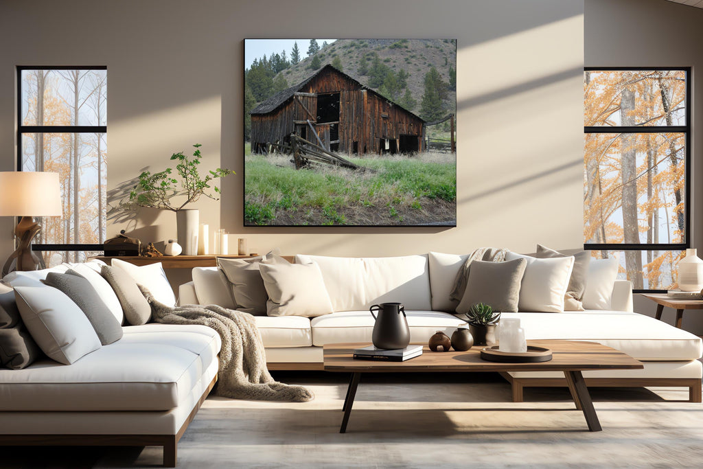 Abandoned Barn Along Highway: Eastern Oregon Landscape Photography