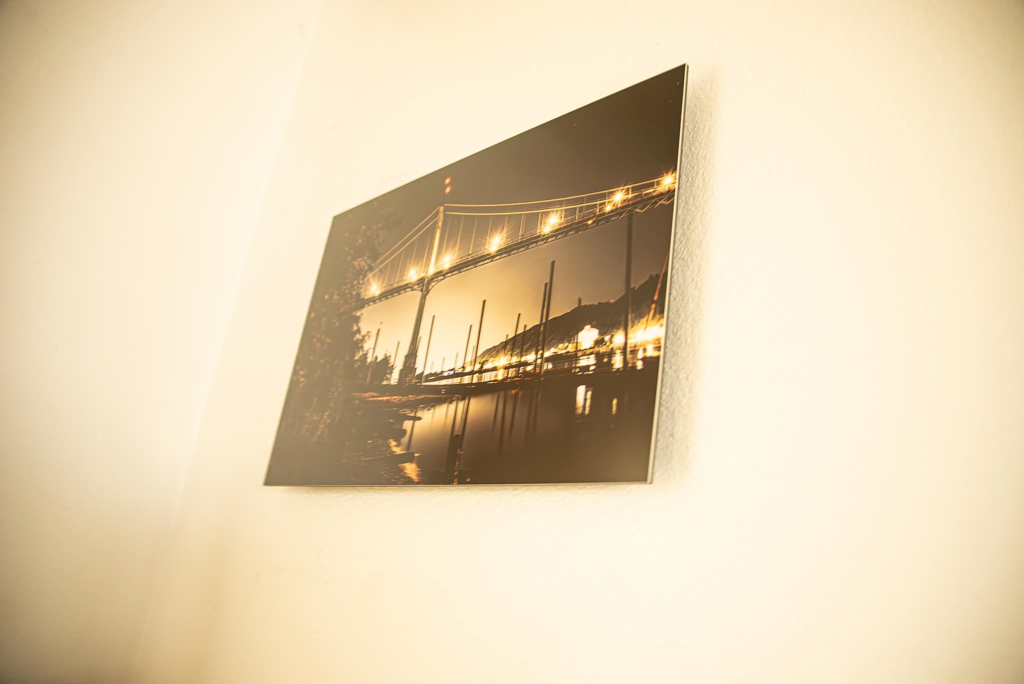 St. Johns Bridge After Dark-Portland, Oregon-Metal Print ready to mount to your wall
