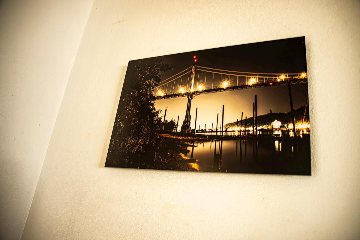 St. Johns Bridge After Dark-Portland, Oregon-Metal Print ready to mount to your wall