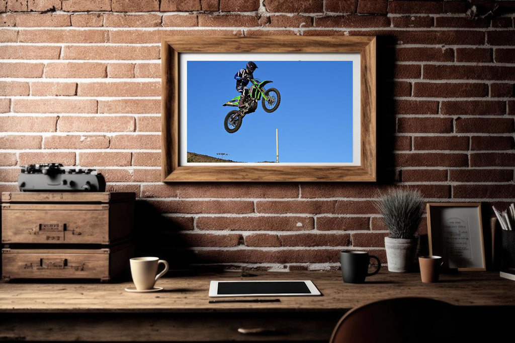 Motorcycle Racer Flying Through the Air: Motorsports Photography