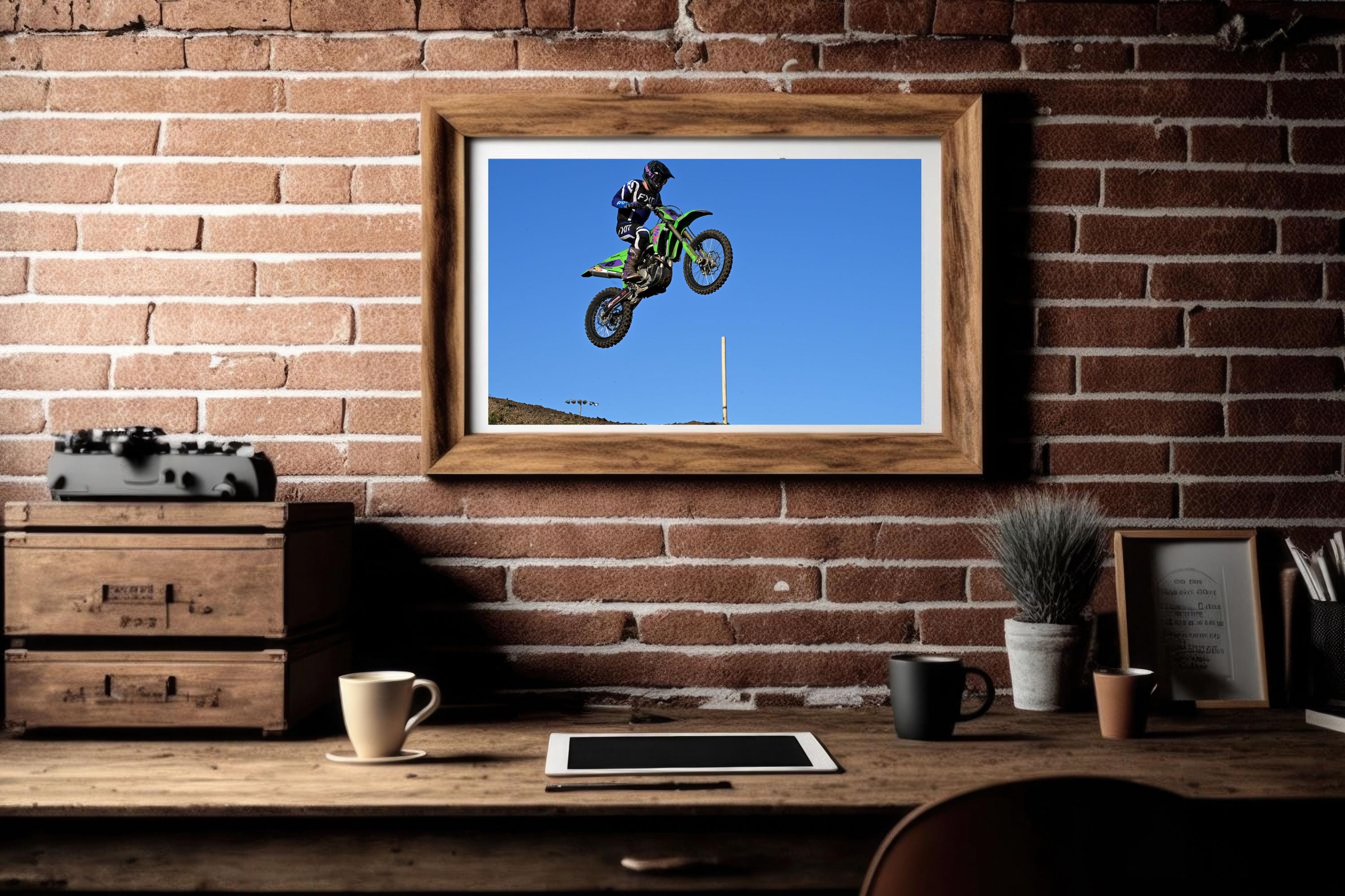 Motorcycle Racer Flying Through the Air: Motorsports Photography