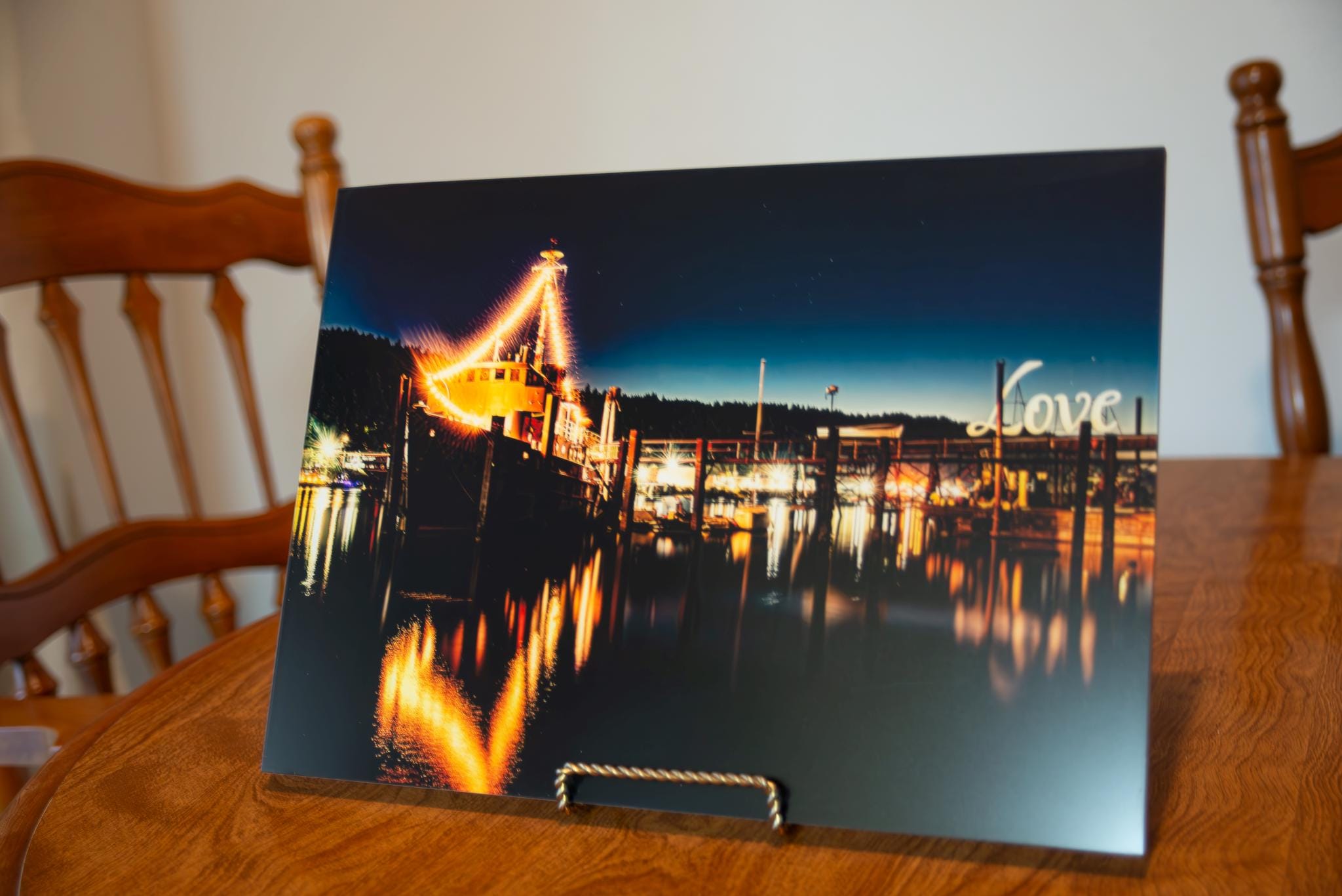A Boat in the harbor-Portland, Oregon-Acrylic Print ready to mount to your wall