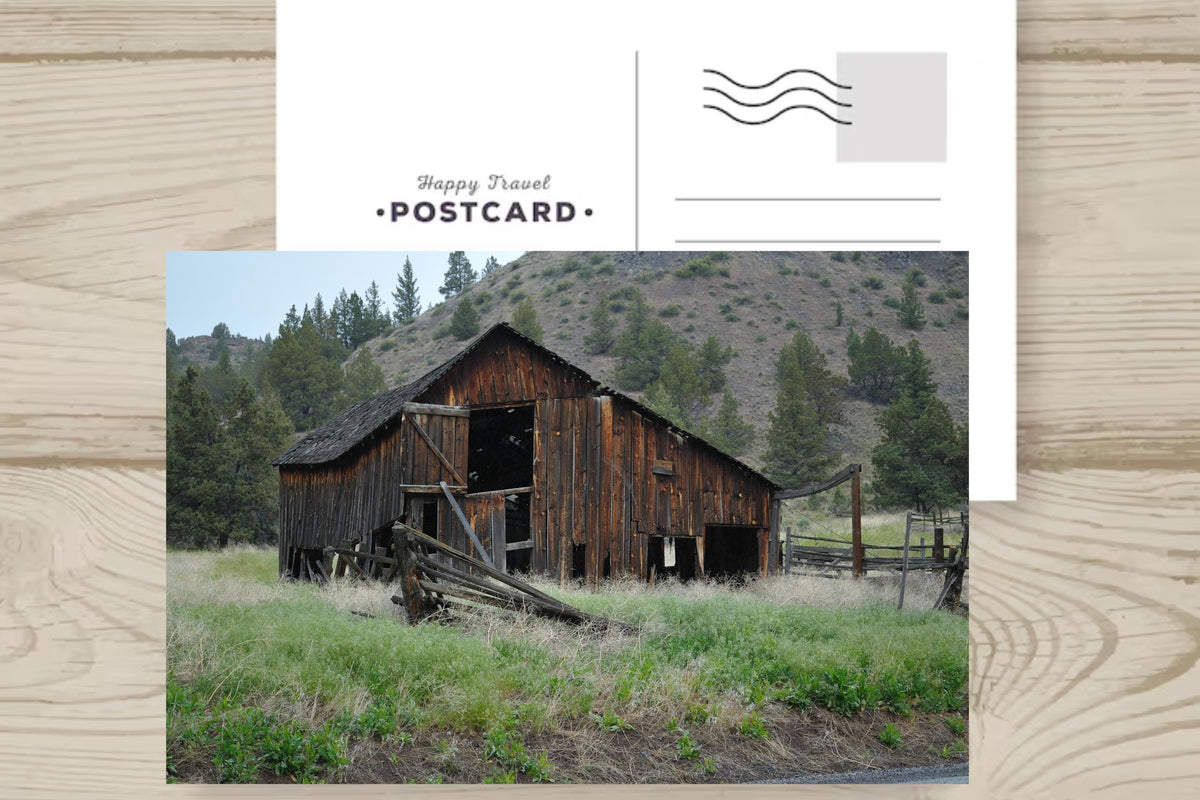 Abandoned Barn Along Highway: Eastern Oregon Landscape Photography