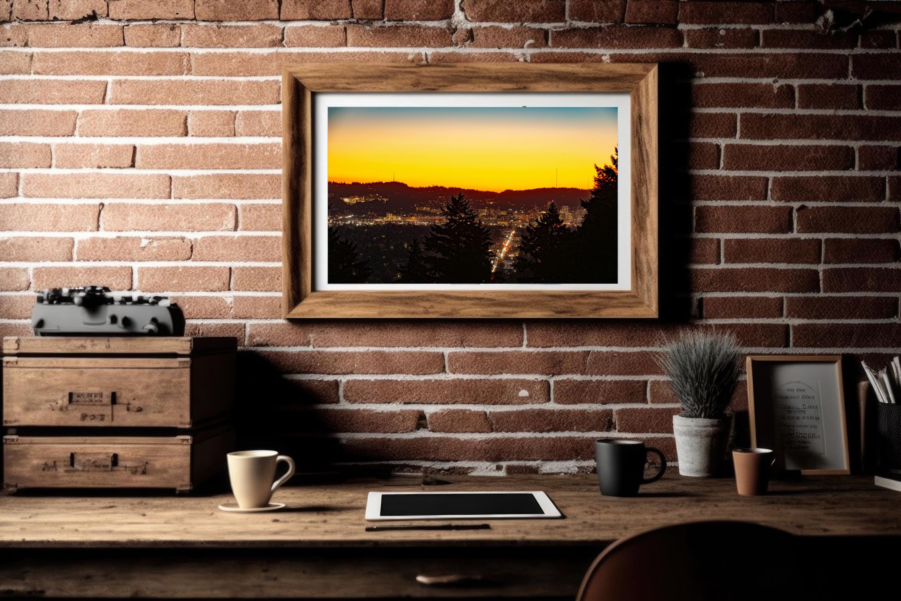 Portland Oregon at Sunset: Oregon Scenic Vistas (Extended Exposure)