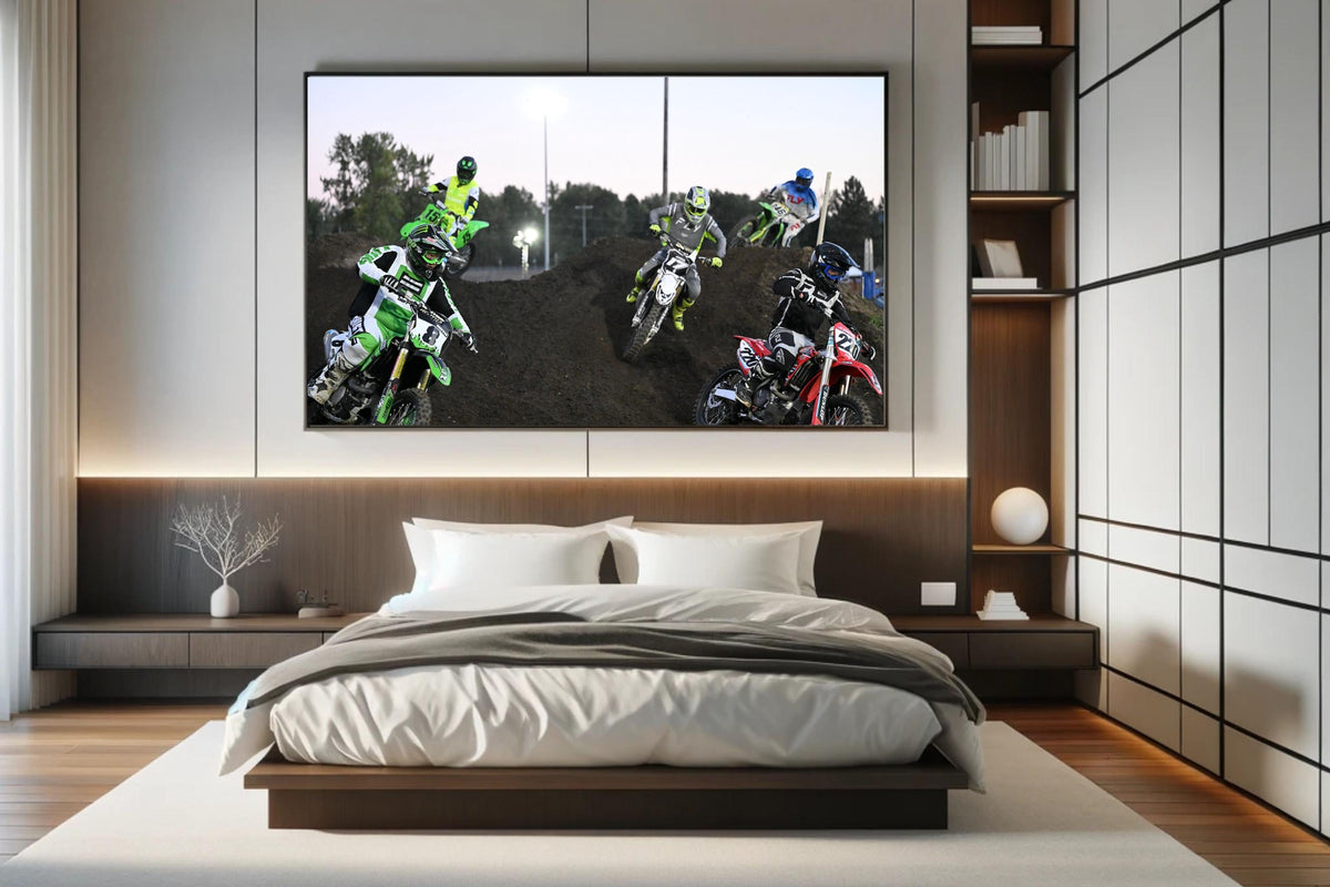 5 Motocross racers fighting for 1 corner-Portland International Raceway: Motorsports Photography
