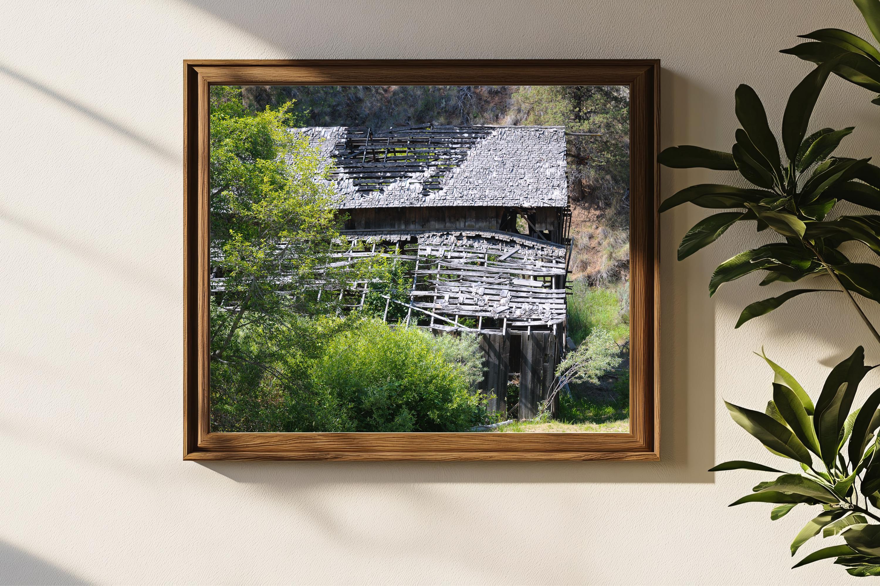 Abandoned Rustic Falling Down Barn: Eastern Oregon Landscape Photography