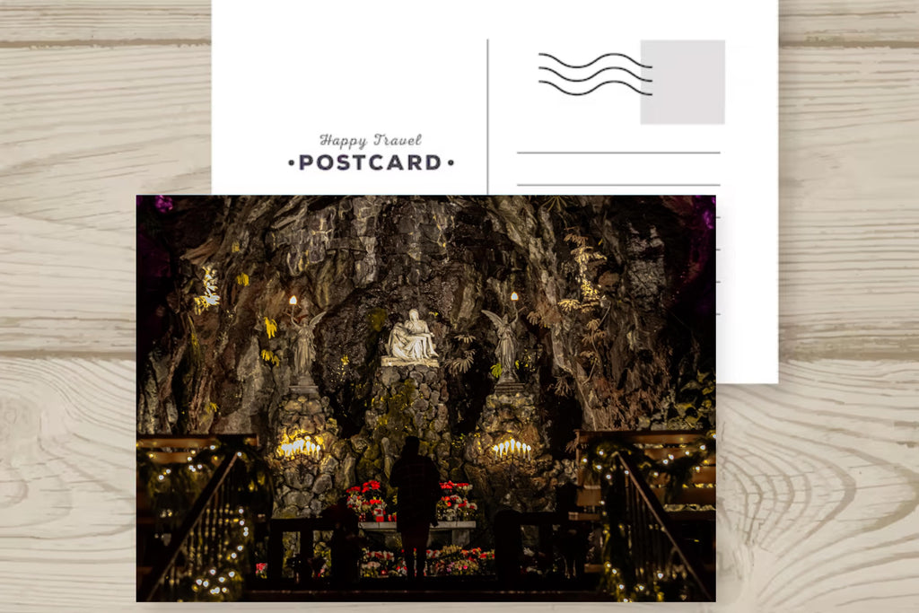 Christmas in the Grotto: Nativity Scene with Woman-Portland, Oregon