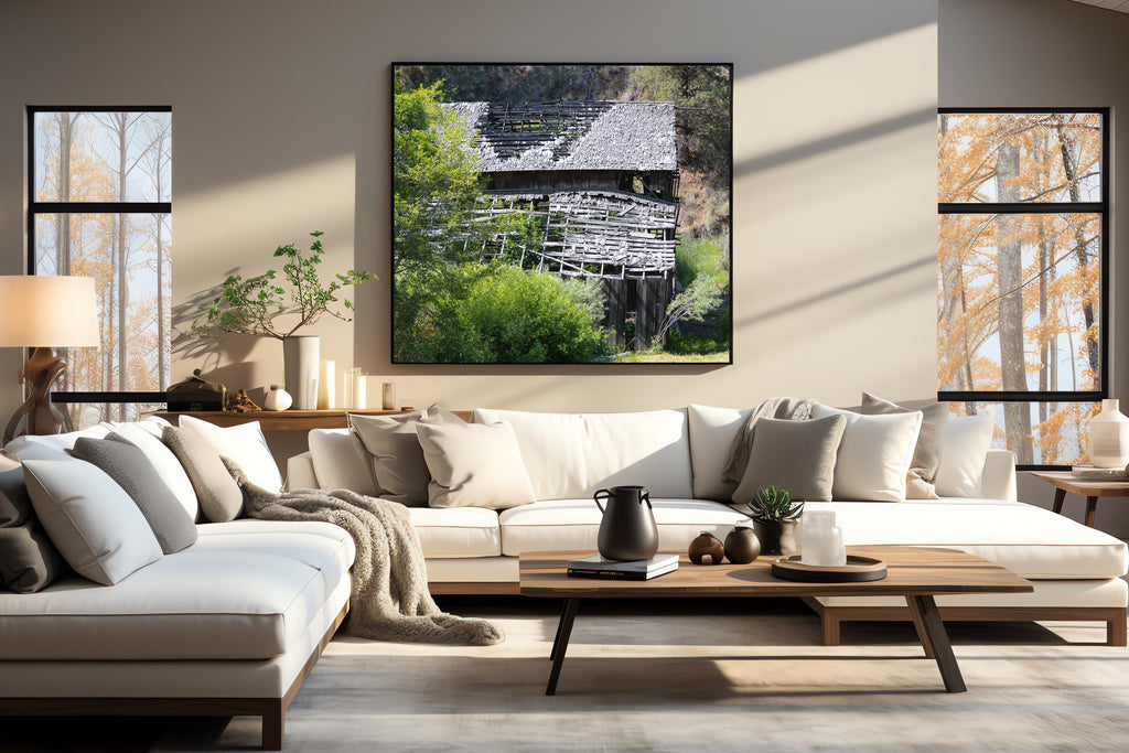 Abandoned Rustic Falling Down Barn: Eastern Oregon Landscape Photography