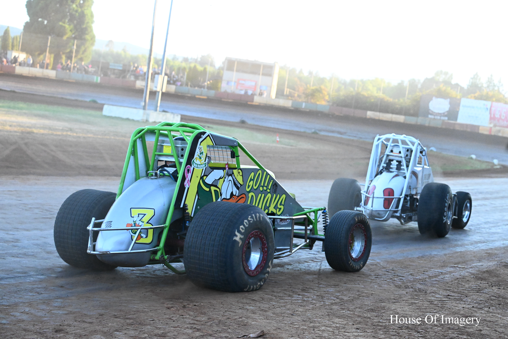 Hard Racing and Sliding Sideways at Sunset Speedway: Motorsports Photography