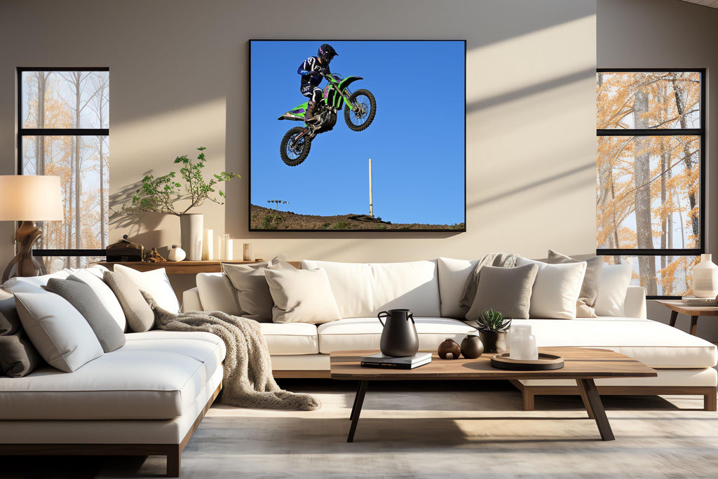 Motorcycle Racer Flying Through the Air: Motorsports Photography