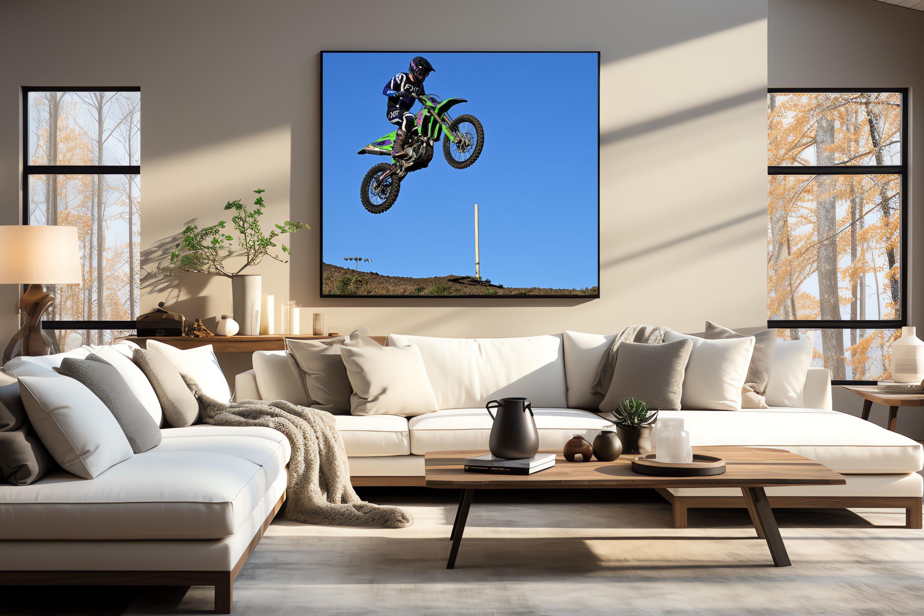 Motorcycle Racer Flying Through the Air: Motorsports Photography