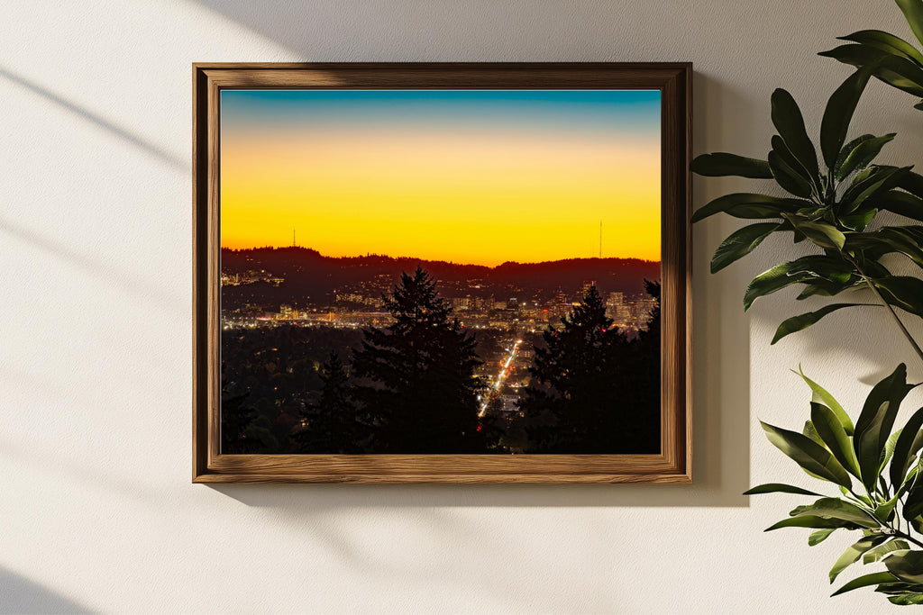 Portland Oregon at Sunset: Oregon Scenic Vistas (Extended Exposure)