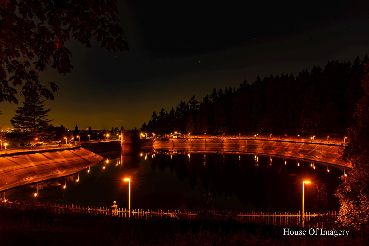 Historic Portland Places & Landmarks: Mt. Tabor Reservoir After Dark