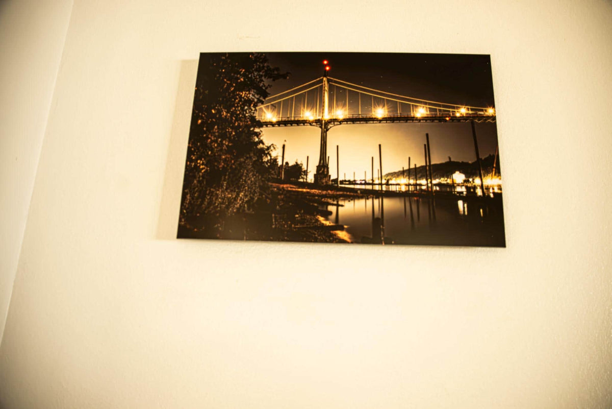 St. Johns Bridge After Dark-Portland, Oregon-Metal Print ready to mount to your wall