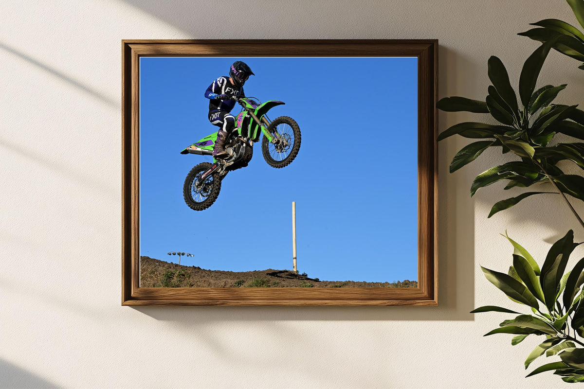 Motorcycle Racer Flying Through the Air: Motorsports Photography
