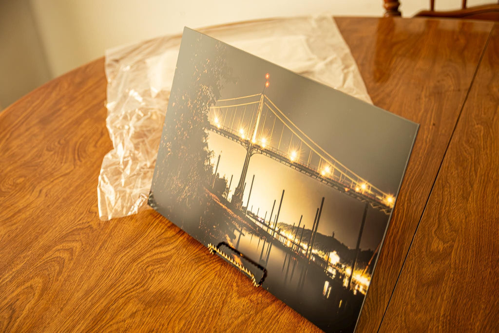 St. Johns Bridge After Dark-Portland, Oregon-Metal Print ready to mount to your wall