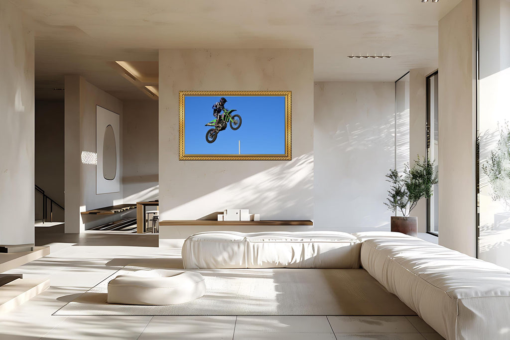 Motorcycle Racer Flying Through the Air: Motorsports Photography