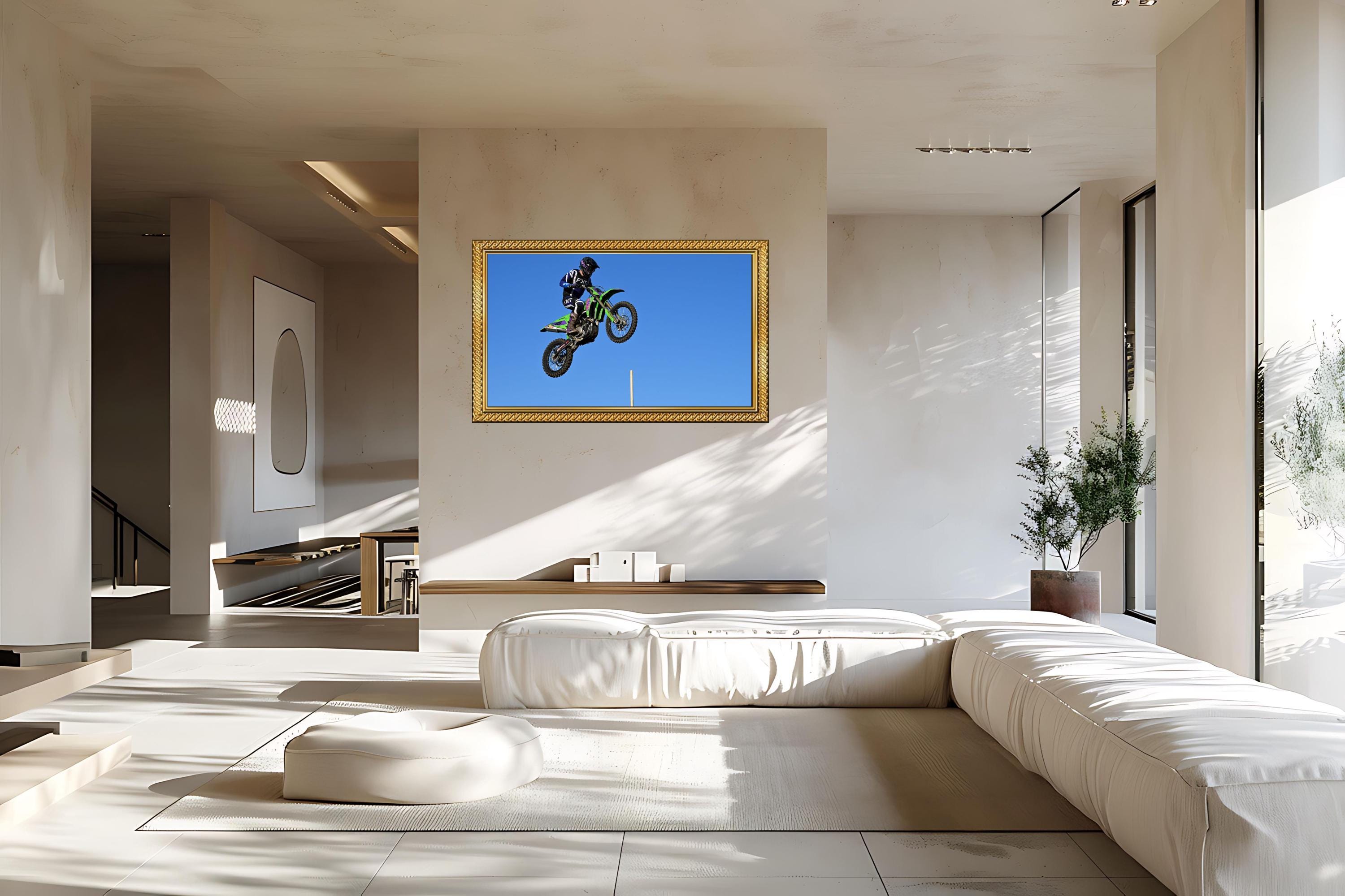 Motorcycle Racer Flying Through the Air: Motorsports Photography