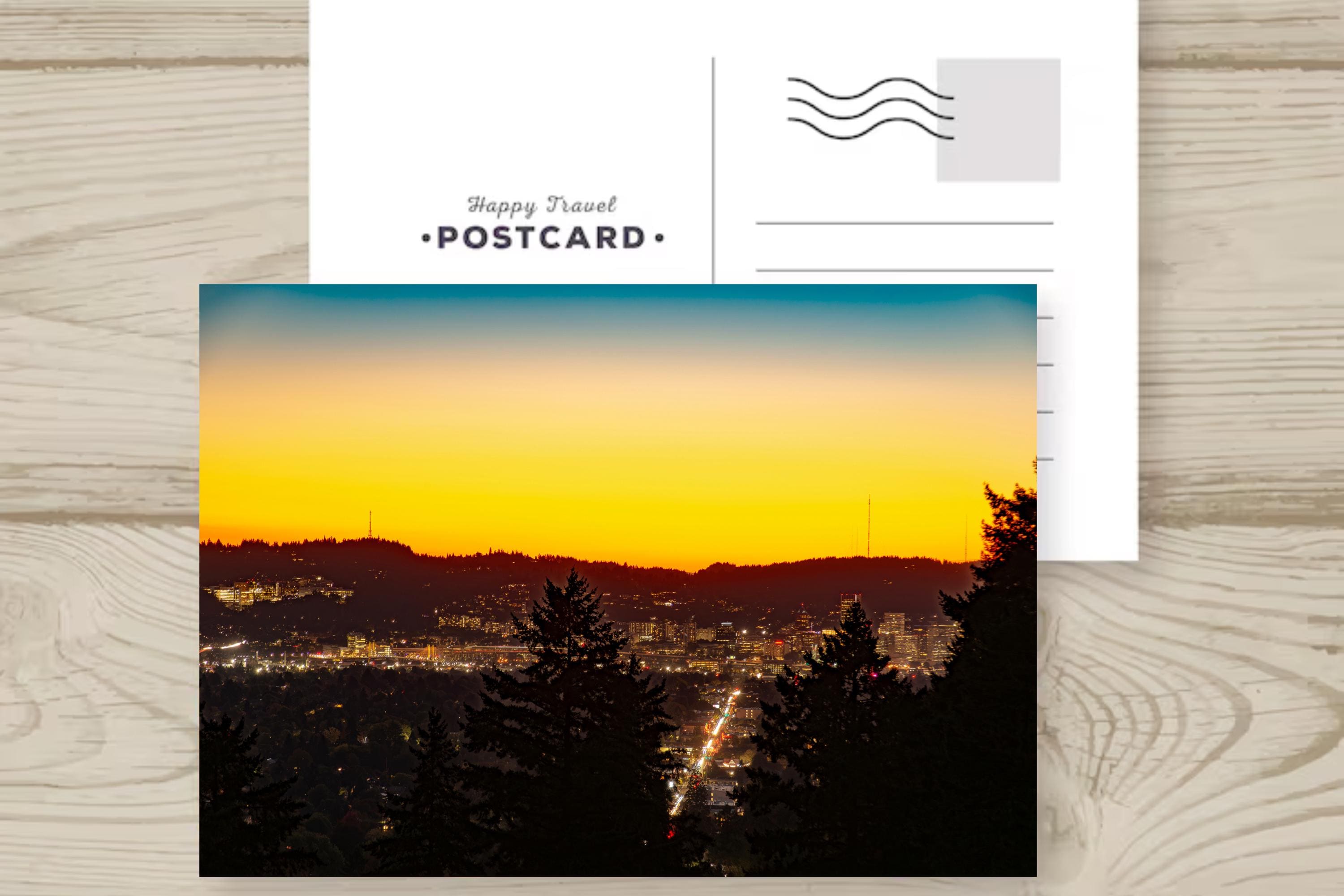 Portland Oregon at Sunset: Oregon Scenic Vistas (Extended Exposure)