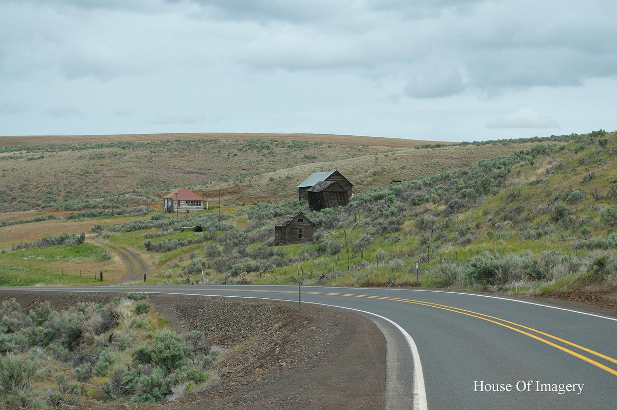 Slanted Building Defying Gravity: Eastern Oregon Landscape Photography