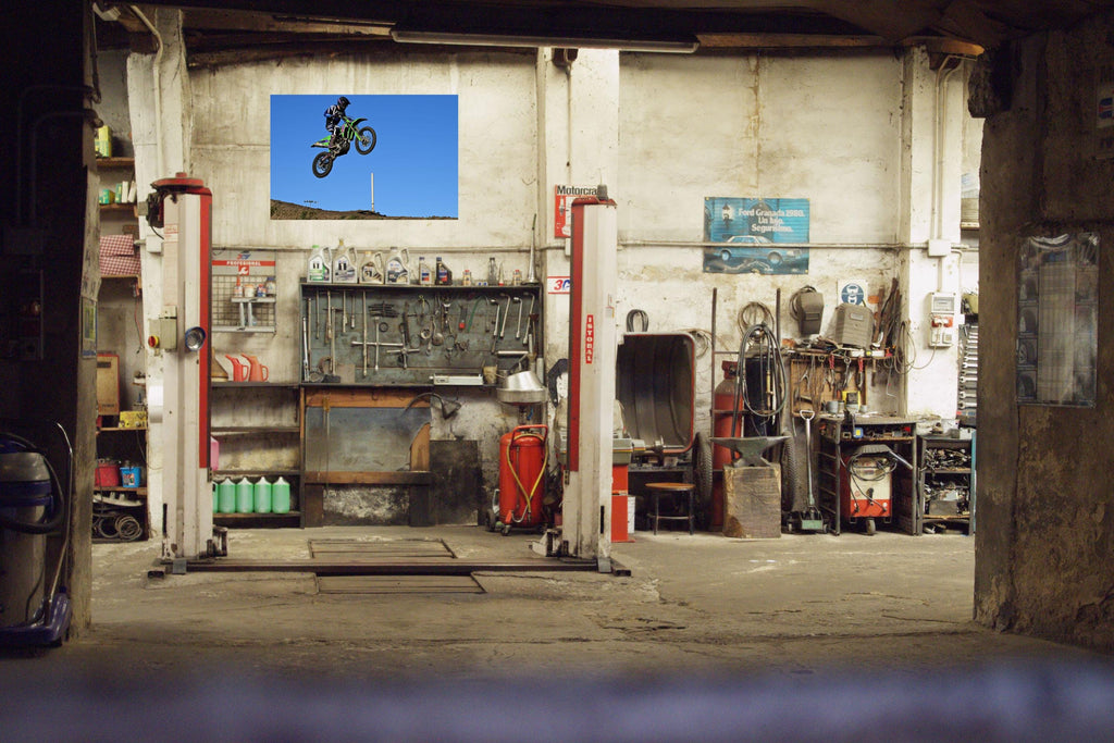 Motorcycle Racer Flying Through the Air: Motorsports Photography