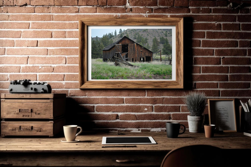 Abandoned Barn Along Highway: Eastern Oregon Landscape Photography